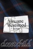 画像3: Vivienne Westwood / タータンチェック1Bドレープコート    FREE 紺×茶  H-23-12-17-070-co-IN-ZH (3)