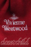 画像2: Vivienne Westwood / ロゴ刺繍マフラー  赤  H-24-05-19-025-gd-OD-ZH (2)