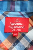 画像3: Vivienne Westwood / フロントフリルギンガムチェックシャツ 01 赤  H-24-07-28-015-bl-OD-ZH (3)