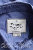 画像3: Vivienne Westwood MAN / カラーオーブ刺繍プレーンシャツ 50 青  H-24-08-25-083-bl-OD-ZH (3)