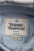 画像3: Vivienne Westwood MAN / カラーオーブ刺繍高襟シャツ 46 青  H-24-08-25-087-bl-YM-ZH (3)