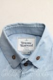 画像5: Vivienne Westwood MAN / カラーオーブ刺繍高襟シャツ 46 青  H-24-08-25-087-bl-YM-ZH (5)