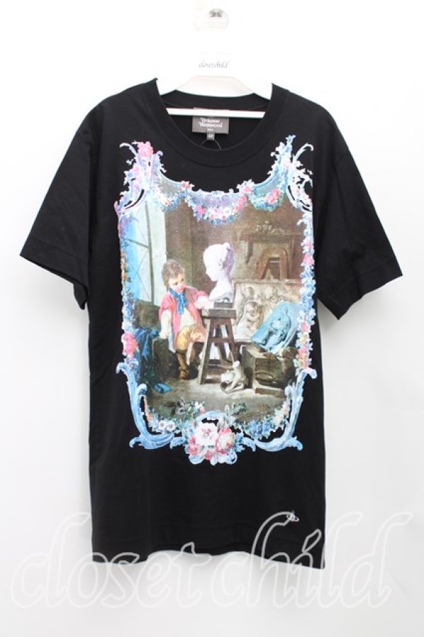 画像1: Vivienne Westwood MAN / ストーンメゾンTシャツ44 黒 H-24-10-06-051-ts-OD-ZH (1)