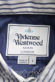 画像3: Vivienne Westwood MAN / カラーオーブ刺繍ストライプ切替シャツ I 青  H-24-11-10-018-bl-OD-ZH (3)