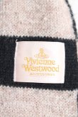 画像2: Vivienne Westwood / ポンポン付ボーダーマフラー  黒×ベージュ  H-24-11-17-057-gd-IN-ZH (2)