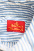 画像3: Vivienne Westwood / カラーオーブ刺繍ストライプシャツ II 青  H-24-11-17-072-bl-IN-ZH (3)