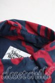 画像5: Vivienne Westwood MAN / ワイヤーオーブptアシメ襟シャツ 44 紺×赤  H-24-12-15-034-bl-IN-ZH (5)