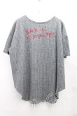 画像2: ANGLOMANIA 中古 / Open 24hoursストライプTシャツ S 灰  H-25-01-19-059-jc-OD-ZH (2)