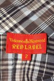 画像3: Vivienne Westwood / チェックリボンタイ半袖ブラウス    2 青XブラウンX白チェック  I-23-10-28-031-bl-HD-ZI (3)