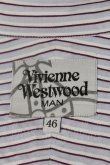 画像3: Vivienne Westwood MAN //オーブ刺繍ストライプシャツ 46 サックスＸボルドーＸ白  I-24-03-07-018-bl-HD-ZI (3)