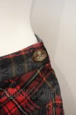 画像2: Vivienne Westwood /プリーツスカート    2 レッドxグレー  O-23-11-26-088-sk-YM-OS (2)