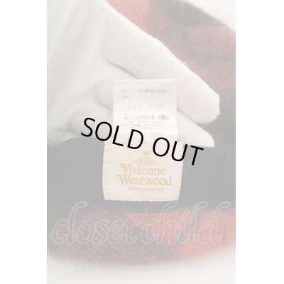 画像4: 【USED】Vivienne Westwood / アンゴラチェックベレー帽 ヴィヴィアンウエストウッド ビビアン レッド 【中古】 O-24-04-21-069-ha-IG-ZH