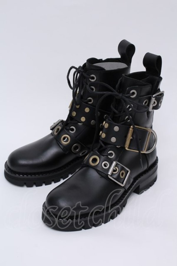 【SALE】【10%OFF】Vivienne Westwood / コンバットバックルブーツ 37 黒 S-23-11-29-083-sk-AS-ZS