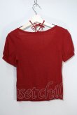 画像2: Vivienne Westwood / デコルテギャザー半袖トップス  赤  S-24-05-29-027-ts-UT-ZS (2)