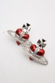 画像2: Vivienne Westwood / diamante heart stud pierce   レッド  Y-23-12-27-003-ac-SZ-ZY (2)