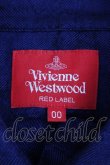 画像4: Vivienne Westwood / 単色オーブ刺繍チェック柄ウールワンピース 00 紺  Y-24-12-29-025-op-SZ-ZY (4)