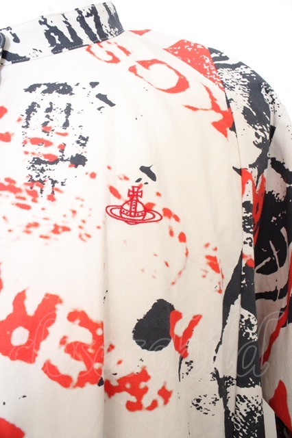 【USED】RED LABEL RUBBISH PRINT サークルシャツ Vivienne Westwoodヴィヴィアンウエストウッド ビビアン  【中古】23-07-23-004o-1-bl-YM-OS