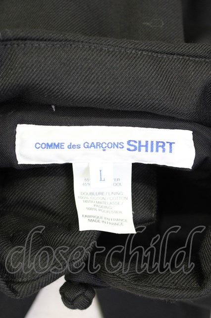 COMME des GARCONS / ウールギャバジン中綿チャイナベスト L 黒 【中古