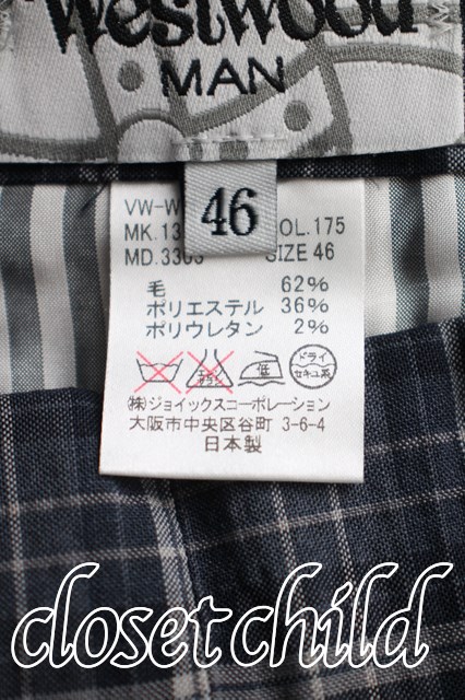 USED】Vivienne Westwood MAN / PNT/チェックパンツヴィヴィアン