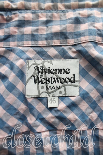 USED】Vivienne Westwood MAN / ギンガムチェック高襟シャツ