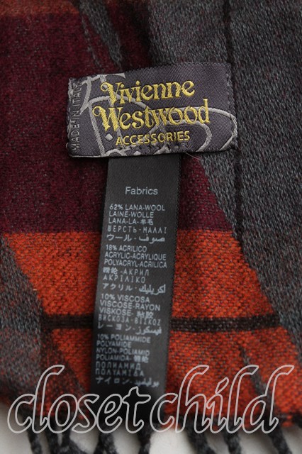 USED】Vivienne Westwood / ロゴ刺繍マフラーヴィヴィアンウエストウッド ビビアン 茶 【中古】  H-23-12-03-110-gd-OD-ZH - closetchild Vivienne westwood古着専門店