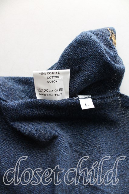 【USED】Vivienne Westwood / グラフィティオーブ刺繍シャツ切替セーターヴィヴィアンウエストウッド ビビアン 【中古】 L 紺  H-23-12-24-139-to-IN-ZH