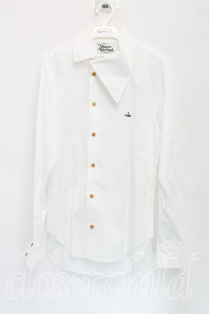 USED】Vivienne Westwood MAN / オーブ刺繍アシメカラーシャツ 