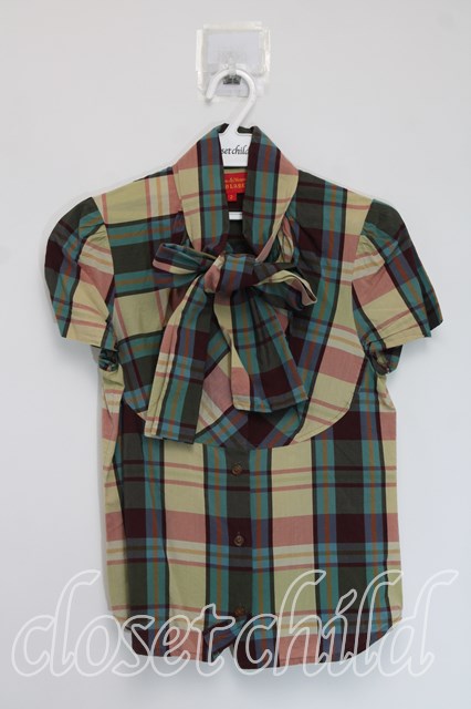 USED】Vivienne Westwood / チェックタイフロント半袖シャツ 