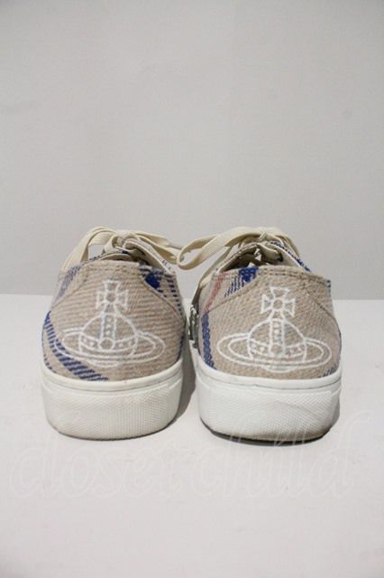 【USED】Vivienne Westwood / PLIMSOLL HIGH TOP スニーカーヴィヴィアンウエストウッド ビビアン 39  アイボリーX白 【中古】 I-24-01-24-048-sh-HD-ZI