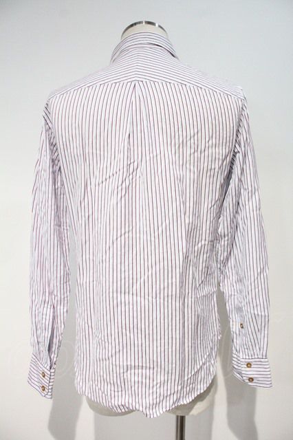 USED】Vivienne Westwood MAN //オーブ刺繍ストライプシャツ 