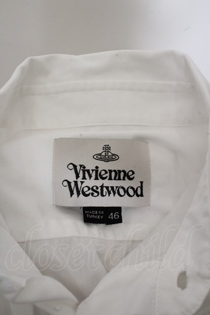 【USED】Vivienne Westwood MAN / オーブ刺繍半袖シャツヴィヴィアンウエストウッド ビビアン 【中古】 46 ホワイト  O-23-10-29-059-bl-YM-OS
