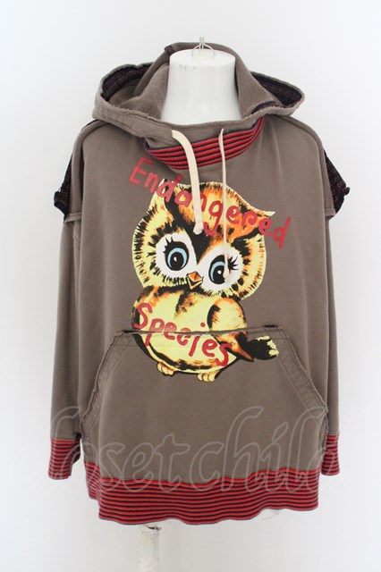 【USED】Vivienne Westwood MAN / ENDANGERED SPECIES OWL　スクエアパーカーヴィヴィアンウエストウッド  ビビアンF ブラウン 【中古】 O-24-04-21-002-to-YM-OS