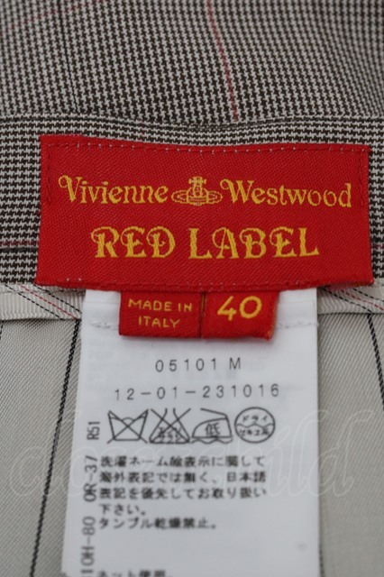 【USED】Vivienne Westwood / グレンチェック柄タイトスカートヴィヴィアンウエストウッド ビビアン40 ベージュ 【中古】  Y-24-05-01-063-sk-SZ-ZY